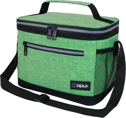 opux Insulated Lunch Box Men Women, Lunch Bag for Work School, Leakproof Soft Cooler Tote Adult, Large Lunch Pail Kids Boys Girls, Picnic Beach Food Bag with Shoulder Strap, Purple Floral