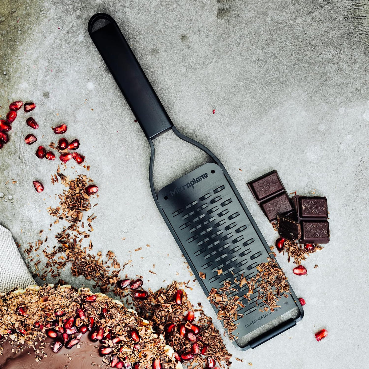 Microplane Kitchen Zester Grater with a Stainless-Steel Blade - Made in USA, for citrus, parmesan, ginger, chocolate & nutmeg from the Black Sheep Series
