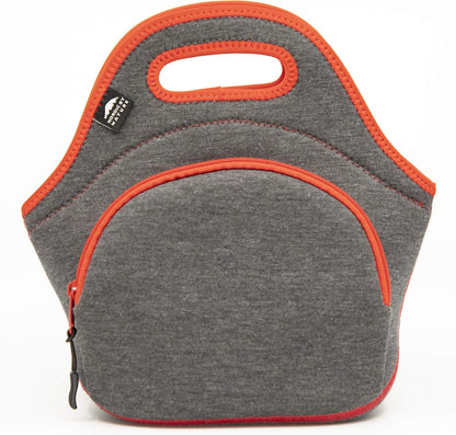 Nordic By Nature Large Neoprene Lunch Bag for Women & Lunch tote for Kids Insulated Lunch bag Reusable Washable Extra Thick Neoprene & Soft Cotton Feel, Premium Stitching, Outside Pocket, (L) Black