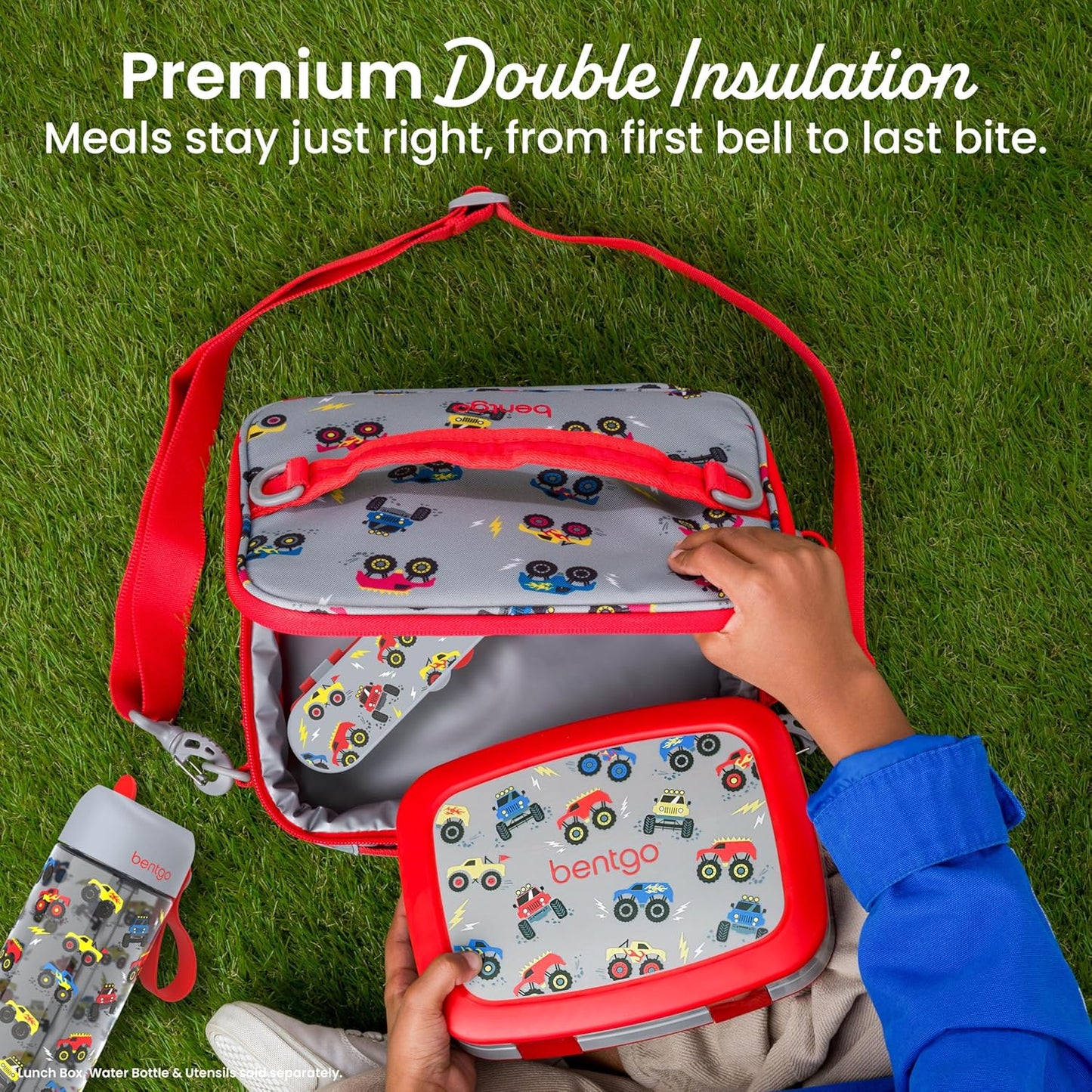 Bentgo Kids Lunch Bag - Durable, Double-Insulated Lunch Bag for Kids 3+; Holds Lunch Box, Water Bottle, & Snacks; Easy-Clean Water-Resistant Fabric & Multiple Zippered Pockets (Mermaid)