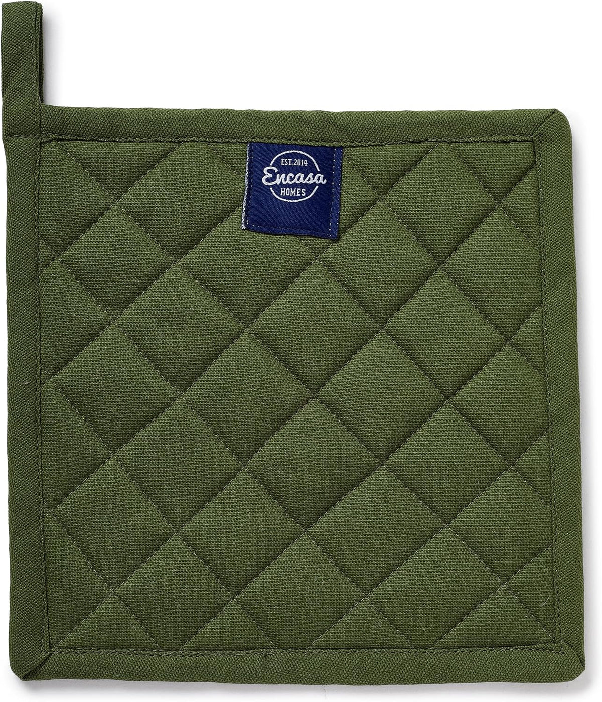 Encasa XO Pot Holders, Quilted Kitchen Hot Pads 8"x8" Black