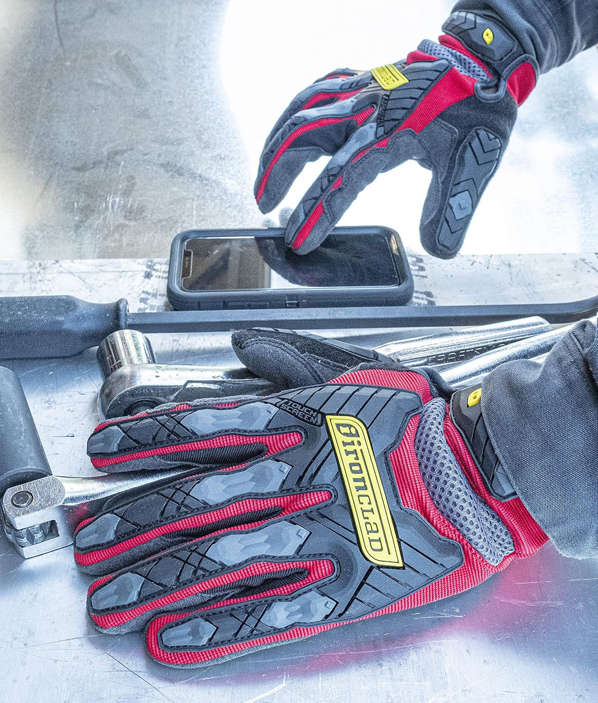 Ironclad Command Impact 360 Cut A5 Work Gloves; Touch Screen Gloves Conductive Palm & Fingers
