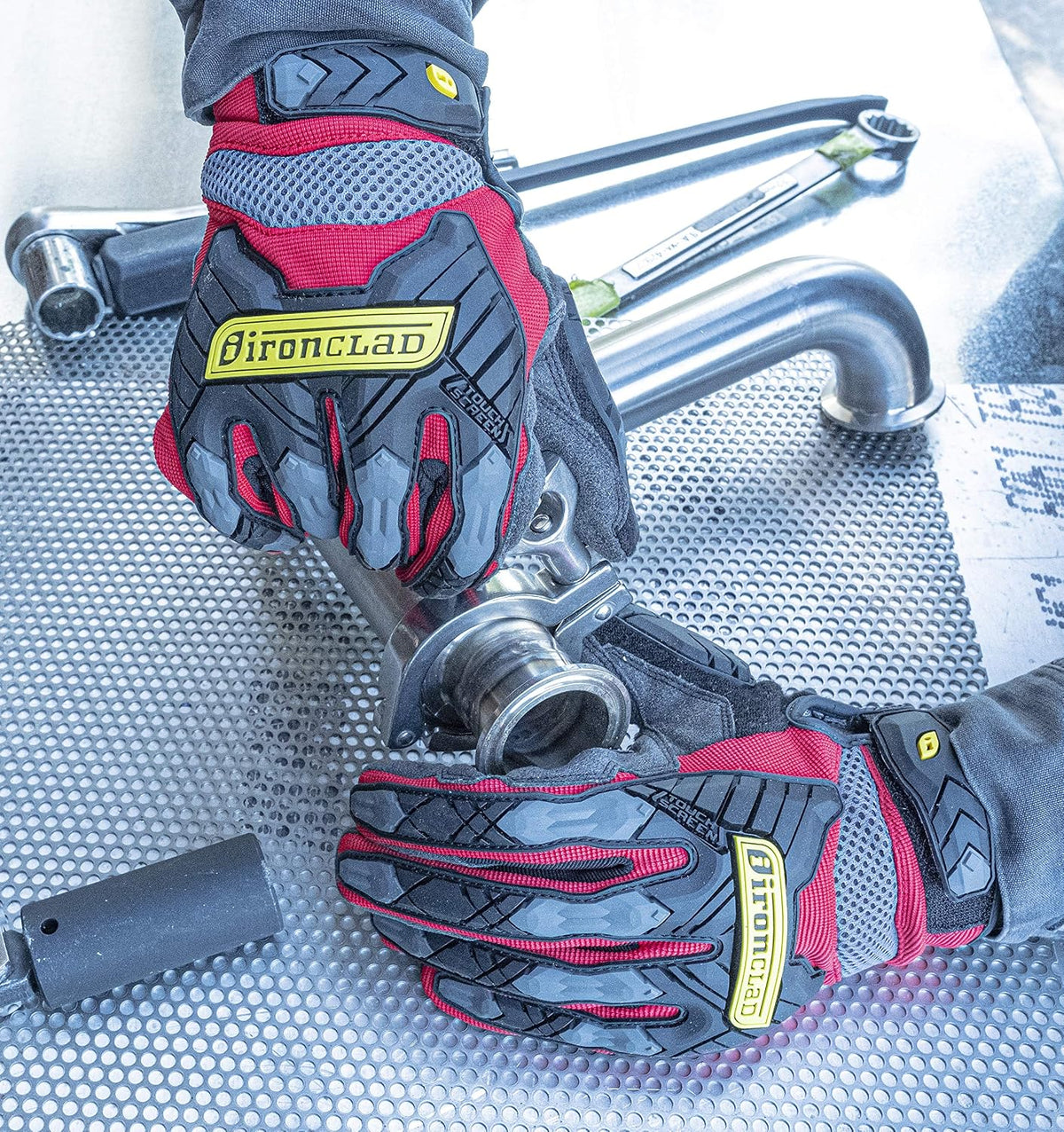 Ironclad Command Impact 360 Cut A5 Work Gloves; Touch Screen Gloves Conductive Palm & Fingers