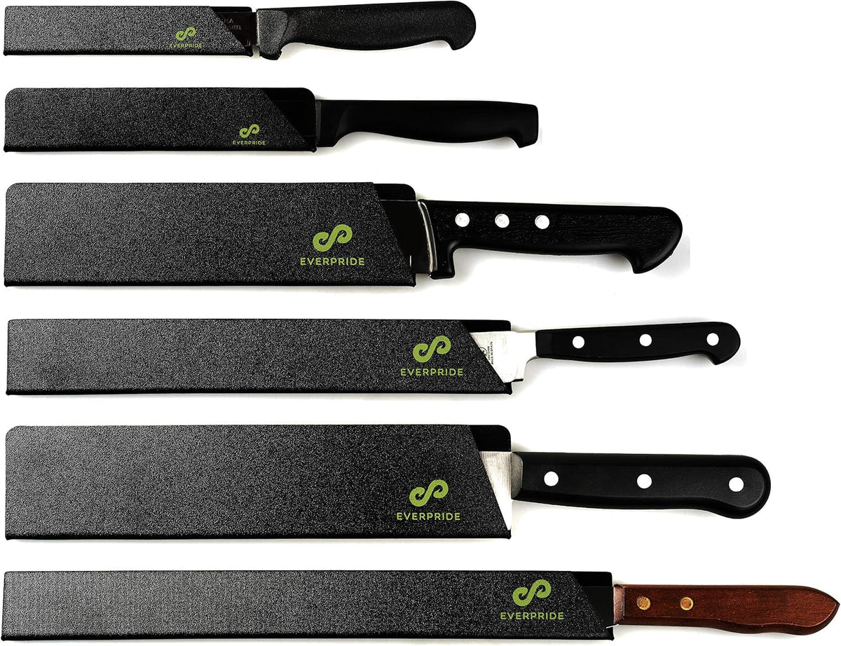 EVERPRIDE Chef Knife Sheath Set Universal Blade Edge Cover Guards for Chef’s and Kitchen Knives – Durable, BPA-Free, Felt Lined, Sturdy ABS Plastic – Knives Not Included