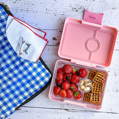Yumbox Snack Box, 3 Compartments, Leakproof, Glitter Blue | Built-In Dip Well | Removable Compartment Tray | Easy-Open Single Latch | Lightweight & Compact | Perfect for Snacks & Sides